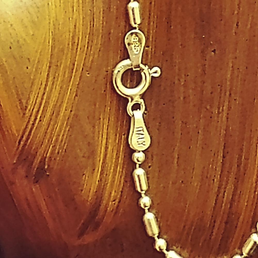 9" Sterling Silver bead ankle chain.